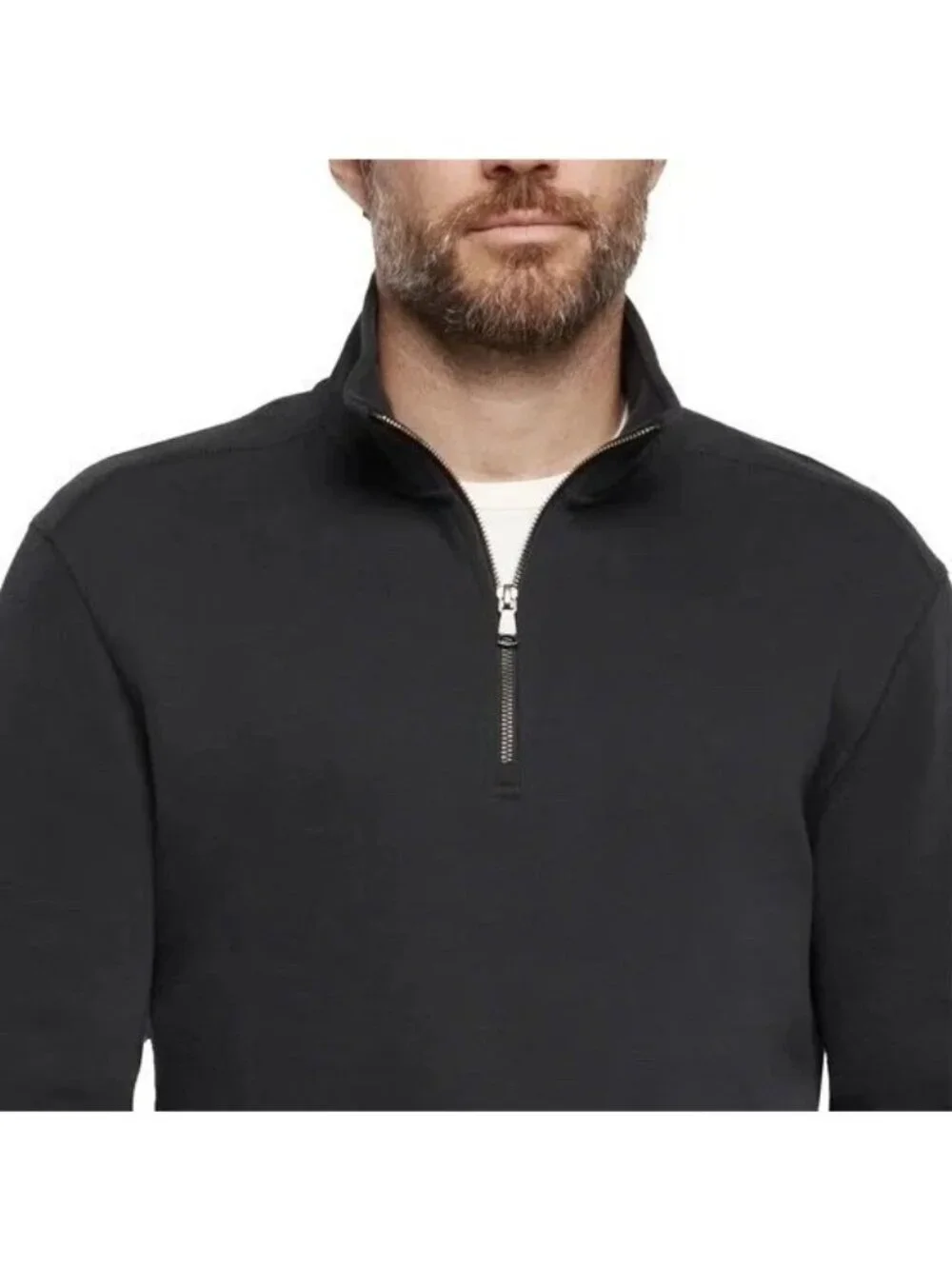 Banana Republic Men's XL Black 1/4 Zip Pullover Sweatshirt Cotton Blend F1059